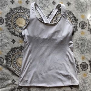 Athleta White Built-in Shelf Bra Tank Top